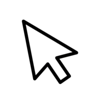 White Outline Cursor Pointer Arrow Icon isolated on a transparent background image png