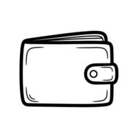 Simple Line Drawing of a Closed Wallet Icon isolated on a transparent background png