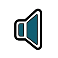 Teal Blue Speaker Icon Volume Control Sound Symbol isolated on a transparent background png