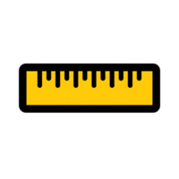 Yellow Ruler Icon Black Outline Measurement Tool isolated on a transparent background png