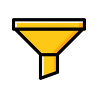 Yellow Funnel Icon Simple Design Graphic isolated on a transparent background image png