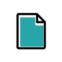 Teal Document Page Icon Black Outline Simple Graphic isolated on a transparent background png