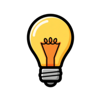 Yellow Lightbulb Icon Bright Idea Symbol isolated on a transparent background image png