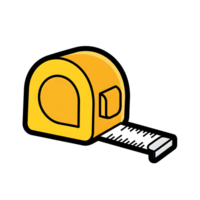 Yellow Tape Measure Icon Cartoon Style Illustration isolated on a transparent background png