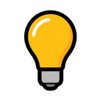 Yellow Lightbulb Icon Bright Idea Symbol isolated on a transparent background png