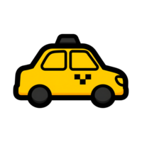 Yellow Taxi Cab Icon Simple Design Vehicle Transportation isolated on a transparent background png