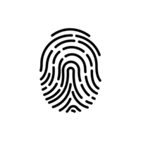 White Line Fingerprint Icon Design Graphic isolated on a transparent background image png