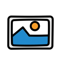 Simple Blue Mountain Landscape Image Icon isolated on a transparent background picture png