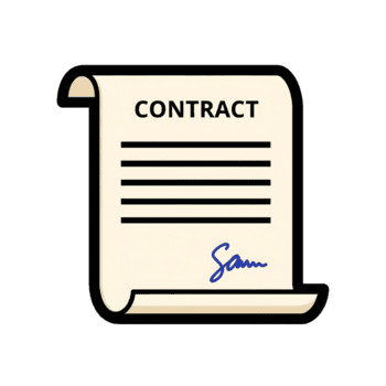 signerad kontrakt dokumentera grädde papper skrolla ikon isolerat på en transparent bakgrund png