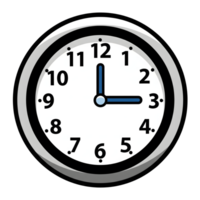 Simple Analog Clock Showing Two Oclock Blue Hands White Face isolated on a transparent background png