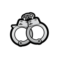 Silver Metal Handcuffs Icon Illustration isolated on a transparent background image png