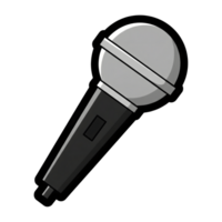 Silver and Black Microphone Icon Design isolated on a transparent background image png