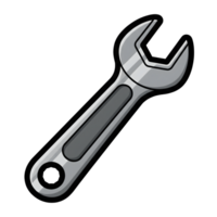 Silver Wrench Tool Icon Grey Handle Repair Mechanic Equipment isolated on a transparent background png