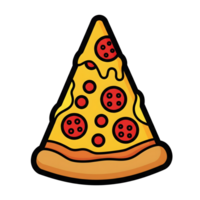 Yellow Cheese Pizza Slice Red Pepperoni Icon isolated on a transparent background png