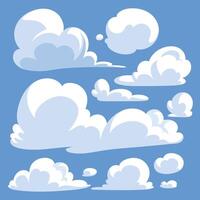 Hand Drawn Puffy Clouds Set vector