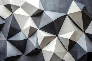 Abstract Geometric Facade Black and White Architectural Detail. photo