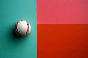 Baseball on a Colorful Background A Striking Image for Sports and Design. photo
