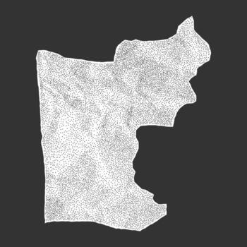 Uneven shape of crumpled paper with jagged torn edges. Old note texture with gritty dotted halftone effect, scrapbooking collage element. vector