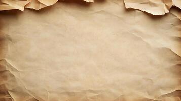 Aged parchment presents an antique texture with folded edges, ideal for historical design photo