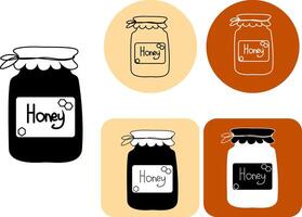 Glass jar honey icon, logo logotype. graphic line illustration. Banner, poster, wrapping paper, sticker, print, modern textile design. For logo, web, package, sticker. vector