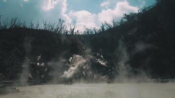 Steaming Lake in a Barren Landscape video