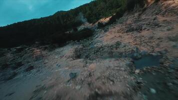 Serene Rocky Landscape with Water Patches video
