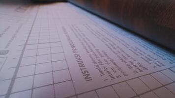 Close-Up of Instruction Sheet with Grid Pattern video