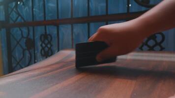 Elegant Wooden Surface with Decorative Railing video