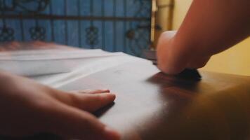 Smoothing Fabric on a Table video