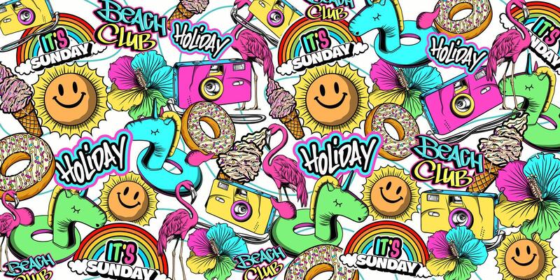 Doodle Graffiti Summer Art Background with Bright Colors and Pattern