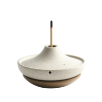 Ceramic Incense Holder with Burned Stick Isolated on Transparent Background png