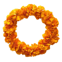 Circular Marigold Floral Garland Isolated on Transparent Background png