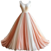 Romantic Ombre Wedding Gown with Tiered Organza Ruffles on Transparent Background png