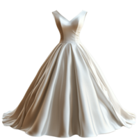 Chic Minimal Bridal Gown with a Fitted Bodice and Elegant Draped Skirt Isolated on Transparent Background png