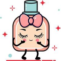 Cute Shy Perfume Makeup Character vector