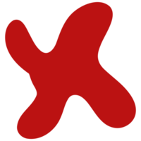 a red shape with a white background png