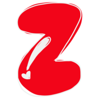 the letter z is made of red paint and has a heart png
