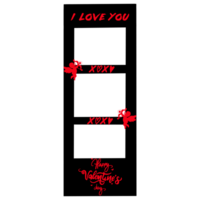 valentine's day photo frame with red hearts png