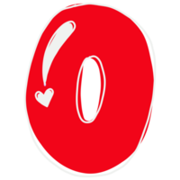 a red letter o with a heart on it png