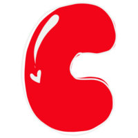 C red kidney shaped letter c png