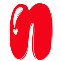 a red letter n with a heart on it png