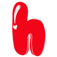 a red letter h with a heart on it png