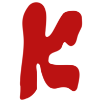 a red letter k with a black outline png