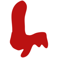 a red letter l is drawn on a white background png