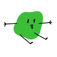 sticker of a green cube with arms and legs png