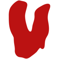 a red letter v with a white outline png