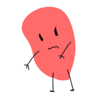 sticker of a sad red jellyfish png