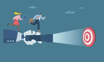 Business professionals targeting their goals vector