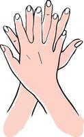 Hand drawn illustration of hands on a white background vector