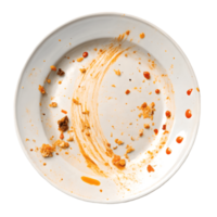 Empty Plate After Meal Food Scraps, Sauce Residue, Cleaned Dish, Leftover Meal, Dinner Remains, Clean White Plate, Abstract Food Scene Transparent Background png